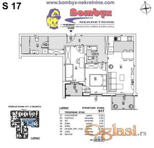 Trosoban stan 65m u izgradnji Telep